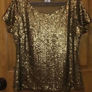 Metallic Bronze Fully Sequined Top